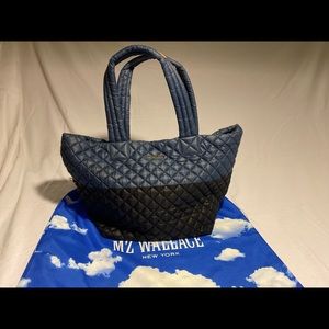 MZ Wallace Medium Metro Tote Dark Blue and Black